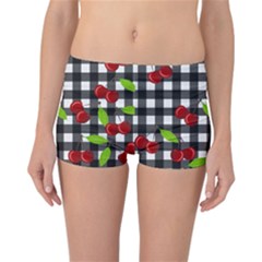 Cherries plaid pattern  Reversible Bikini Bottoms