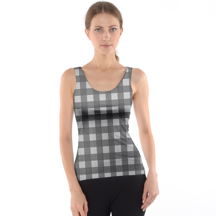 Gray plaid pattern Tank Top