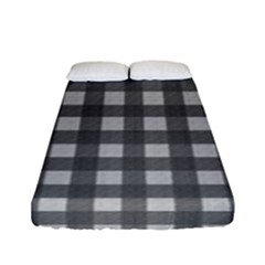 Gray Plaid Pattern Fitted Sheet (full/ Double Size) by Valentinaart