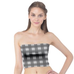Gray Plaid Pattern Tube Top by Valentinaart