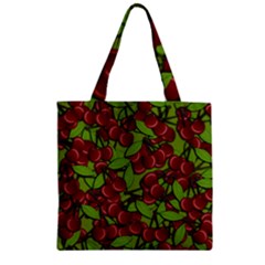 Cherry Jammy Pattern Zipper Grocery Tote Bag by Valentinaart