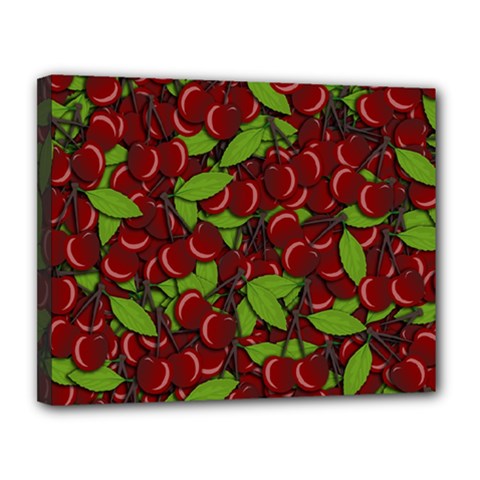 Cherry pattern Canvas 14  x 11 