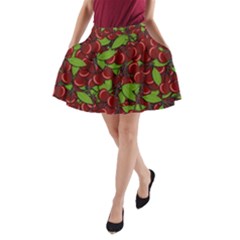 Cherry pattern A-Line Pocket Skirt