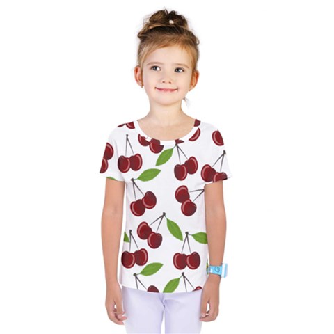 Cherry Pattern Kids  One Piece Tee by Valentinaart