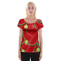 Watermelon Slices Women s Cap Sleeve Top by Valentinaart