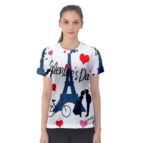 Valentine s Day - Paris Women s Sport Mesh Tee by Valentinaart