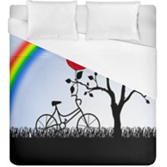 Love Hill - Rainbow Duvet Cover (king Size) by Valentinaart