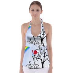 Love Hill - Rainbow Babydoll Tankini Top by Valentinaart