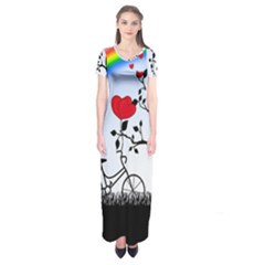 Love Hill - Rainbow Short Sleeve Maxi Dress by Valentinaart