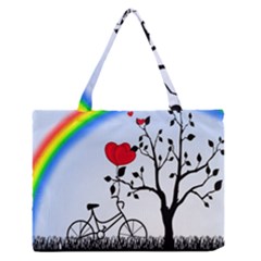 Love Hill - Rainbow Medium Zipper Tote Bag by Valentinaart