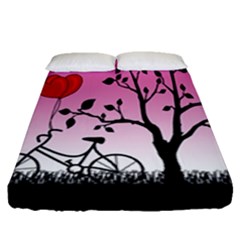 Love Sunrise Fitted Sheet (queen Size) by Valentinaart