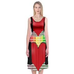 Music Midi Sleeveless Dress by Valentinaart