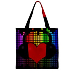 Love Music Zipper Grocery Tote Bag by Valentinaart