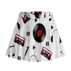 Music Pattern Mini Flare Skirt by Valentinaart