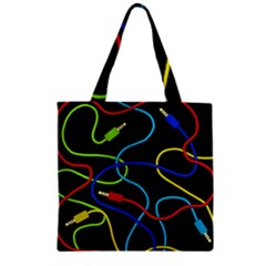 Audio Cables  Zipper Grocery Tote Bag by Valentinaart