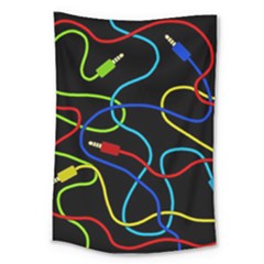 Audio Cables  Large Tapestry by Valentinaart