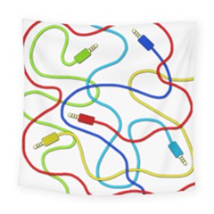 Colorful Audio Cables Square Tapestry (large) by Valentinaart