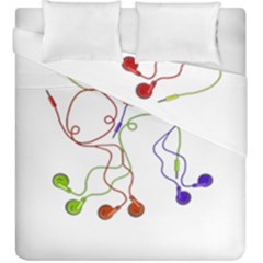 Colorful Earphones  Duvet Cover Double Side (king Size) by Valentinaart