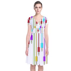 Plug In Short Sleeve Front Wrap Dress by Valentinaart