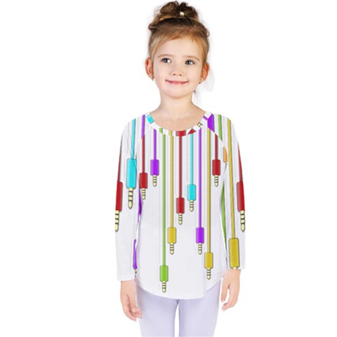 Plug In Kids  Long Sleeve Tee by Valentinaart