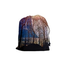 Full Moon Forest Night Darkness Drawstring Pouches (medium)  by Nexatart