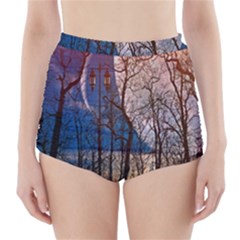 Full Moon Forest Night Darkness High-waisted Bikini Bottoms