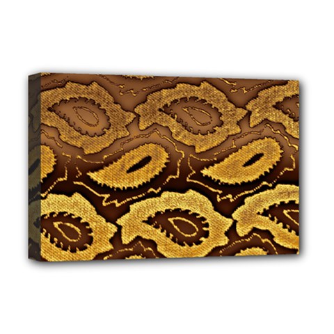 Golden Patterned Paper Deluxe Canvas 18  X 12   by Nexatart