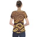 Golden Patterned Paper Short Sleeve Front Detail Top View2