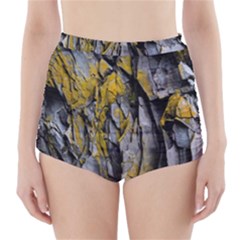 Grey Yellow Stone  High-waisted Bikini Bottoms