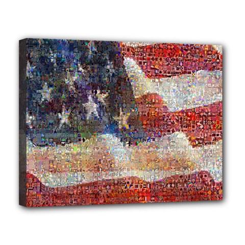 Grunge United State Of Art Flag Canvas 14  x 11 