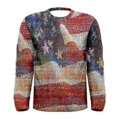 Grunge United State Of Art Flag Men s Long Sleeve Tee