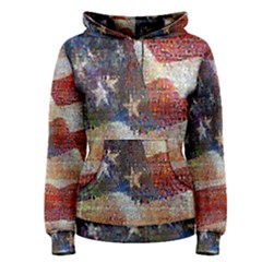 Grunge United State Of Art Flag Women s Pullover Hoodie