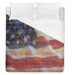 Grunge United State Of Art Flag Duvet Cover (Queen Size)