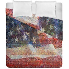 Grunge United State Of Art Flag Duvet Cover Double Side (California King Size)