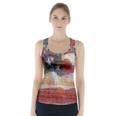 Grunge United State Of Art Flag Racer Back Sports Top