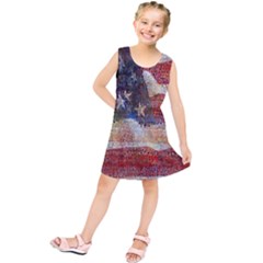 Grunge United State Of Art Flag Kids  Tunic Dress