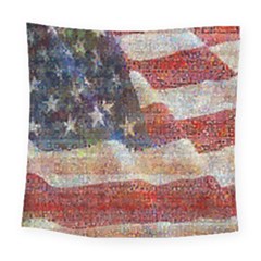 Grunge United State Of Art Flag Square Tapestry (Large)