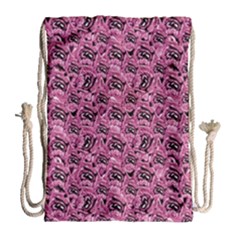 Floral Pink Collage Pattern Drawstring Bag (large)