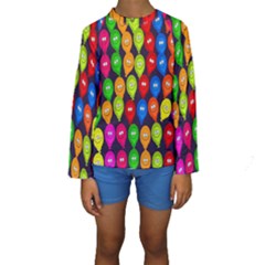 Happy Balloons Kids  Long Sleeve Swimwear by Nexatart