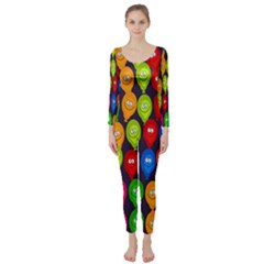 Happy Balloons Long Sleeve Catsuit by Nexatart