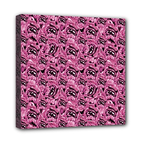 Floral Pink Collage Pattern Mini Canvas 8  X 8 