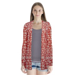 Holiday Snow Snowflakes Red Cardigans by Nexatart