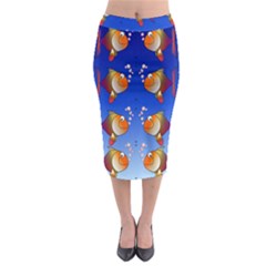 Illustration Fish Pattern Midi Pencil Skirt by Nexatart