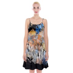 Landscape Sunset Sky Summer Spaghetti Strap Velvet Dress