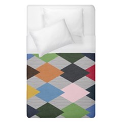 Leather Colorful Diamond Design Duvet Cover (Single Size)