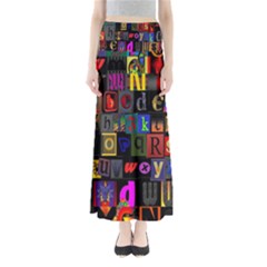 Letters A Abc Alphabet Literacy Maxi Skirts