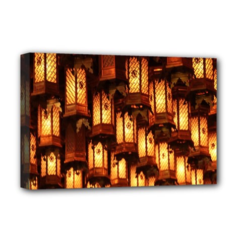 Light Art Pattern Lamp Deluxe Canvas 18  X 12  