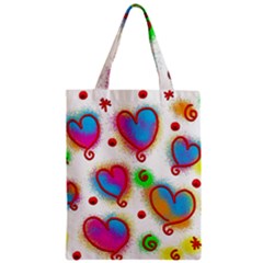 Love Hearts Shapes Doodle Art Zipper Classic Tote Bag by Nexatart