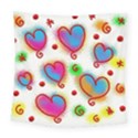 Love Hearts Shapes Doodle Art Square Tapestry (Large) View1