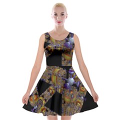 Machine Gear Mechanical Technology Velvet Skater Dress